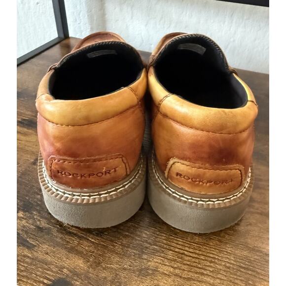 Rockport Men’s 9 Leather Slip On Brown Loafers Trutech Comfort Casual Shoes main image 4